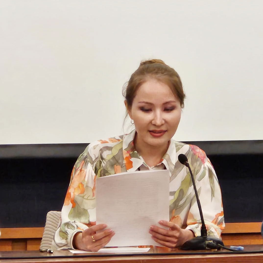 Aigerim Tazhi at the Iowa City Public Library